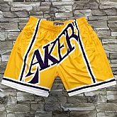 Lakers Yellow Big Face With Pocket Swingman Shorts,baseball caps,new era cap wholesale,wholesale hats